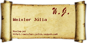 Weixler Júlia névjegykártya
