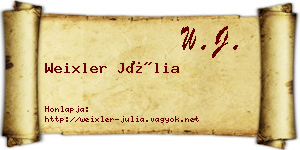 Weixler Júlia névjegykártya